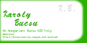 karoly bucsu business card